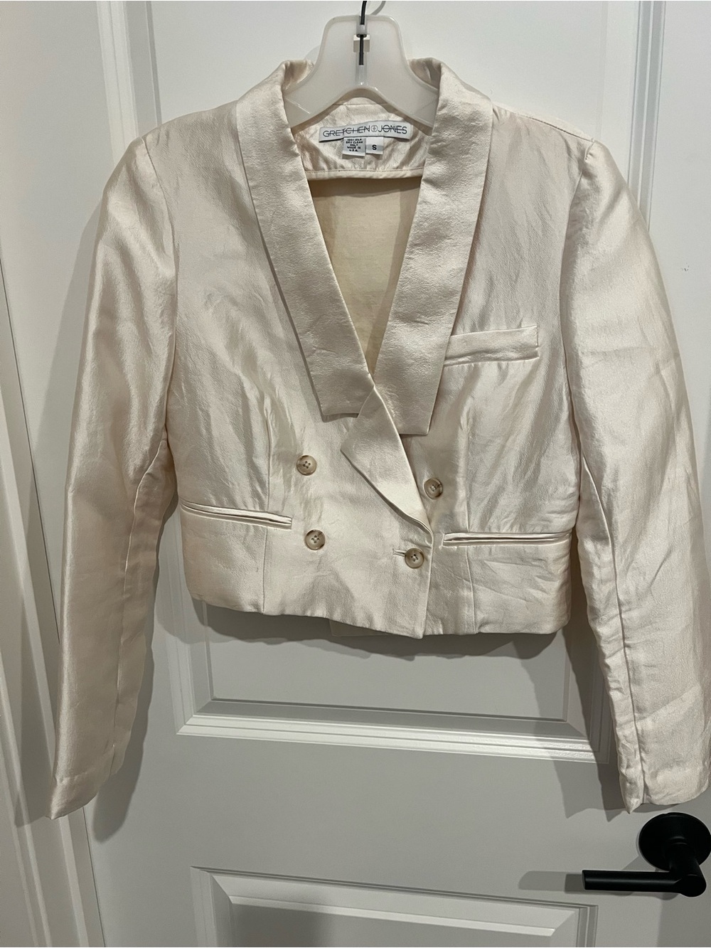 Gretchen Jones 100% silk cropped jacket